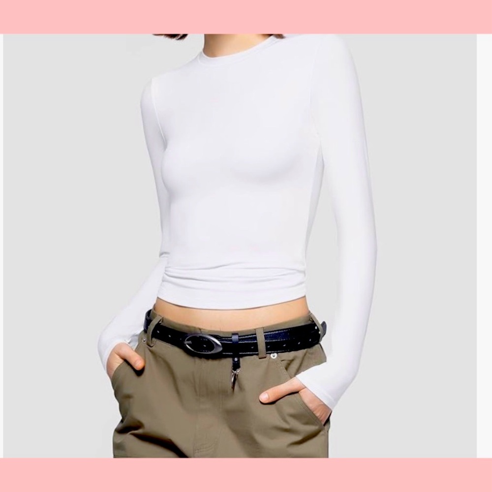 New! Women’s White Sexy Basic Tee